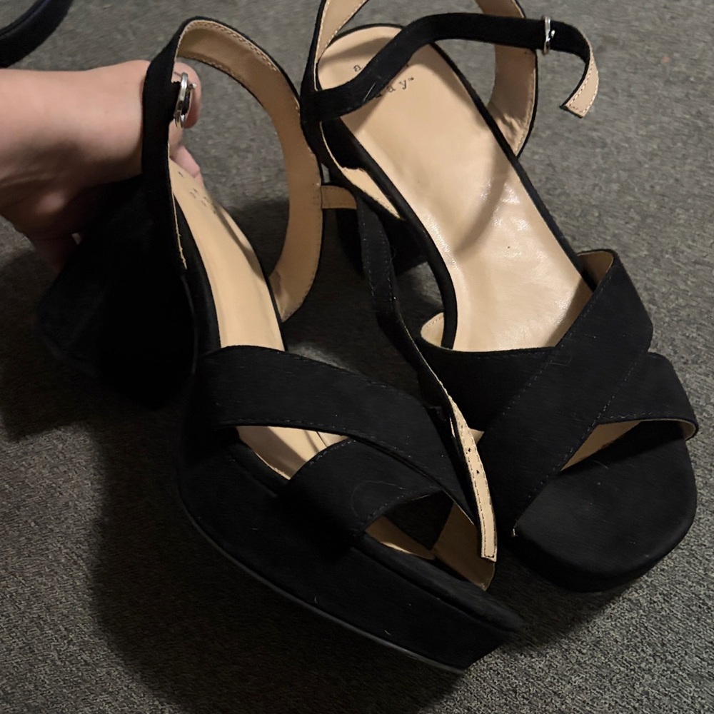 a new day Black Platform Slingback Sandals